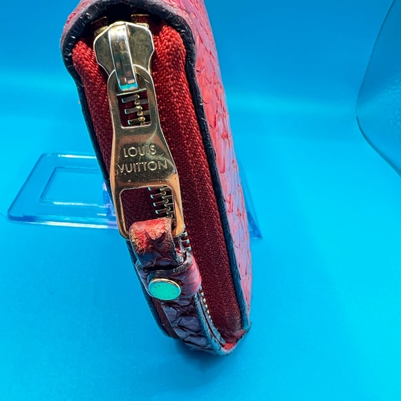 Louis Vuitton Zippy Wallet Round Zipper Long Monogram Exotic Python Orange - Picture 5 of 12